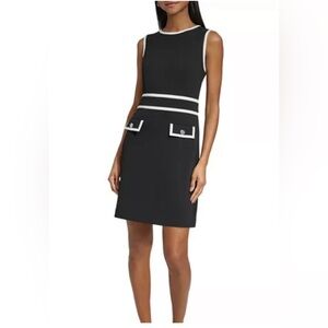 KARL LAGERFELD PARIS Contrast Trim Shift Dress Sz 8